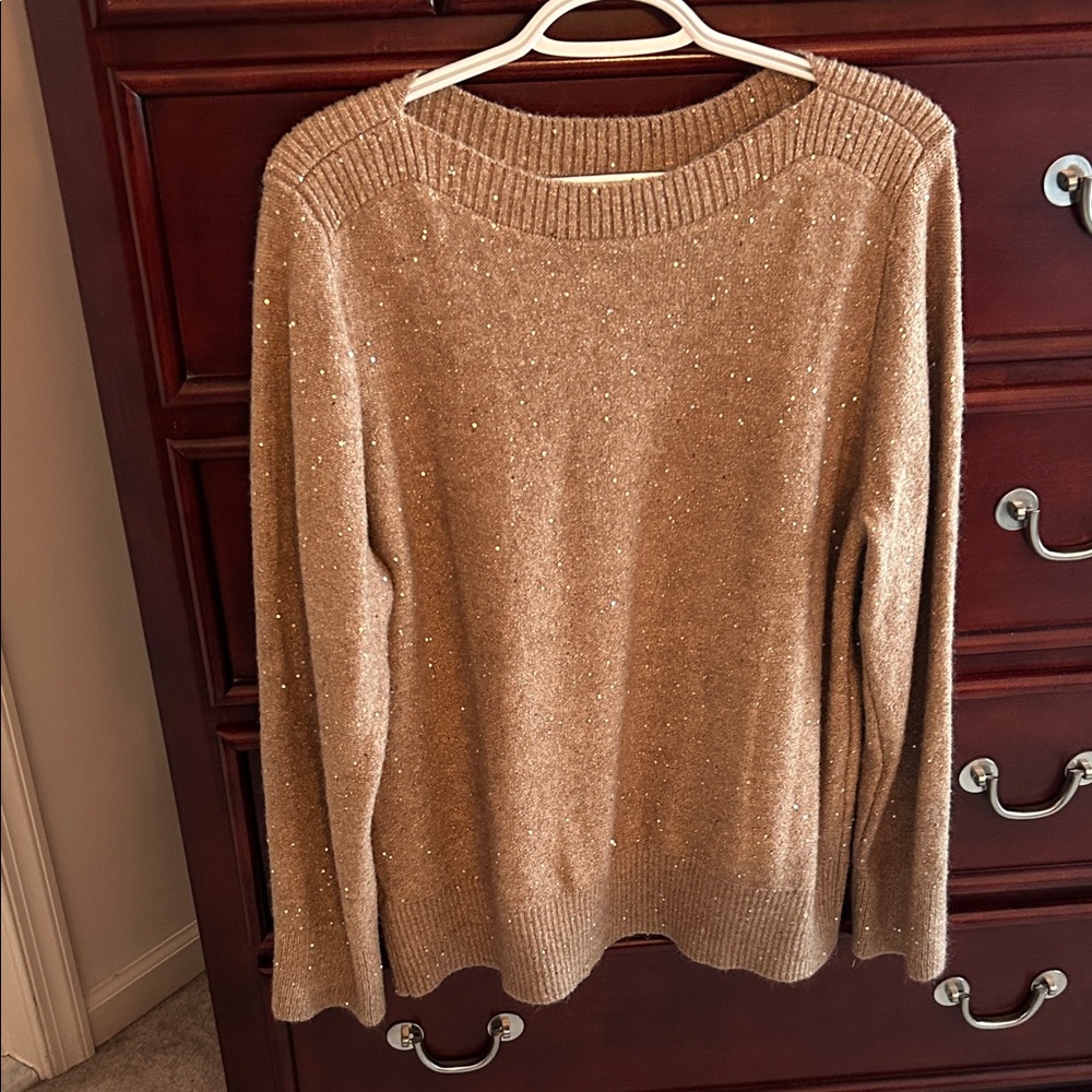 LOFT Women's Sparkling Tan Sweater